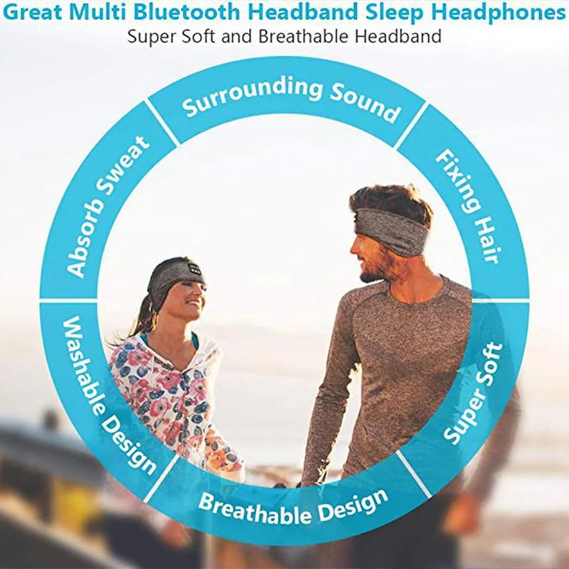 Wireless Bluetooth Earphone Sleeping Band Headphone Music Headphones Soft Elastic Comfortable Sports Headband Music Headset